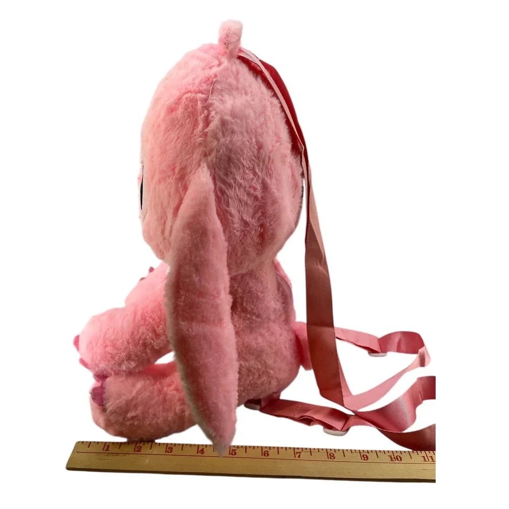 Disney Angel Plush Backpack Kids Small Pink Excellent Lilo & Stitch 12 Inch